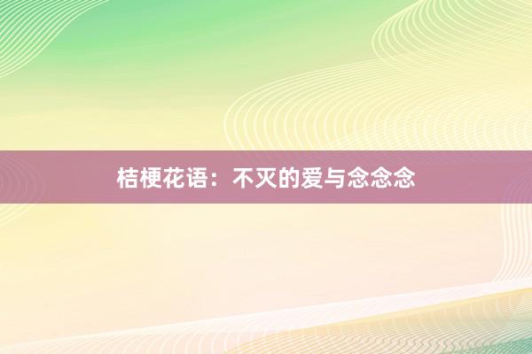 桔梗花语：不灭的爱与念念念