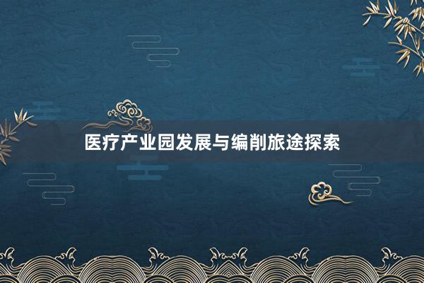 医疗产业园发展与编削旅途探索